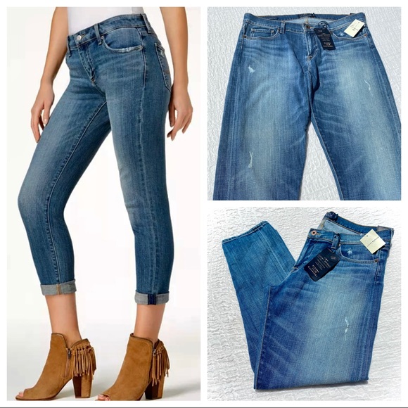 🎉HP🎊 NWT🍀LUCKY BRAND “Sienna Slim”Boyfriend BoHo Chic Ankle Jeans 31” Sz 12 - Picture 8 of 16